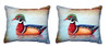 Pair Of Betsy Drake Male Wood Duck II Small Outdoor/Indoor Pillows 11 X 14 Main image