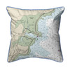Betsy Drake Rye Harbor, NH Nautical Map Large Corded Indoor/Outdoor Pillow 18x18 Main image