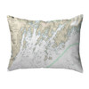 Betsy Drake Muscongus Bay, ME Nautical Map Noncorded Indoor/Outdoor Pillow 16x20 Main image