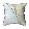 Betsy Drake Venice, FL Nautical Map Large Corded Indoor/Outdoor Pillow 18x18 Main image