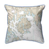 Frenchman and Blue Hill Map Pillow 12x12 – Small Corded Pillow Main image