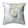 Betsy Drake Tampa Bay, FL Nautical Map Small Corded Indoor/Outdoor Pillow 11x14 Main image