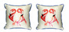 Pair of Betsy Drake Two Flamingos Small Pillows 12 Inch X 12 Inch Main image