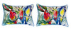 Pair of Betsy Drake Parrot Family Small Pillows 11 Inch X 14 Inch Main image