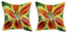 Pair of Betsy Drake Yellow Lily Large Pillows 18 Inch x 18 Inch Main image