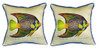 Pair of Betsy Drake Queen Angelfish Large Pillows 18 Inch x 18 Inch Main image
