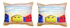 Pair of Betsy Drake Beach Bungalows Large Pillows 16 Inch X 20 Inch Main image