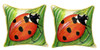 Pair of Betsy Drake Ladybug Large Pillows 18 Inch x 18 Inch Main image