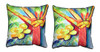 Pair of Betsy Drake Cocoa Nut Tree Outdoor Pillows 18 Inch x 18 Inch Main image