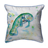 Betsy Drake Betsy's Manatee Small Indoor/Outdoor Pillow 12x12 Main image