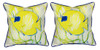 Pair of Betsy Drake Yellow Tang Large Pillows 18 Inchx18 Inch Main image