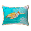 Betsy Drake Brown Sea Turtle Small Indoor/Outdoor Pillow 11x14 Main image