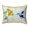 Betsy Drake Hummingbird & Yellow Flower  Indoor/Outdoor Extra Large Pillow 2 Main image