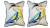 Pair of Betsy Drake Vertical Blue Heron Large Pillows Main image
