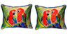 Pair of Betsy Drake Two Parrots Large Pillows 16 Inch x 20 Inch Main image