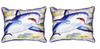 Pair of Betsy Drake Shark Large Indoor/Outdoor Pillows 16x20 Main image