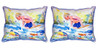 Pair of Betsy Drake Boy and Fish Large Indoor/Outdoor Pillows 18x18 Main image