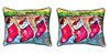 Pair of Betsy Drake Christmas Stockings Large Indoor/Outdoor Pillows 16x20 Main image