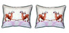 Pair of Betsy Drake Dancing Deer Large Indoor/Outdoor Pillows 16x20 Main image