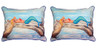 Pair of Betsy Drake Mermaid on Log Large Indoor/Outdoor Pillows 16x20 Main image