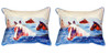 Pair of Betsy Drake Chincoteague Ponies Indoor/Outdoor Pillows 16 Inchx20 Inch Main image