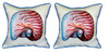 Pair of Betsy Drake Nautilus Large Pillows 18 Inch x 18 Inch Main image