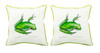 Pair of Betsy Drake Green Treefrog Large Pillows 18 Inch x 18 Inch Main image