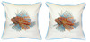 Pair of Betsy Drake Lion Fish Large Pillows 18 Inch X 18 Inch Main image