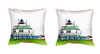 Pair of Betsy Drake Hopper Strait Lighthouse No Cord Pillows 15 Inch X 22 Inch Main image