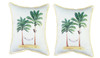 Pair of Betsy Drake Palm Trees and Monkey Large Pillows 15 Inch x 22 Inch Main image