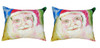 Pair of Betsy Drake Santa Face No Cord Pillows 18 Inch X 18 Inch Main image
