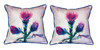 Pair of Betsy Drake Thistle Large Indoor/Outdoor Pillows Main image