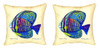 Pair of Betsy Drake Sailfin Tang - Yellow No Cord Pillows 18 Inch X 18 Inch Main image