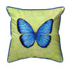 Betsy Drake Blue Morpho Extra Large Zippered Pillow 22x22 Main image