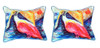 Pair of Betsy Drake Spoonbill Large Indoor/Outdoor Pillows 16 Inch x 20 Inch Main image