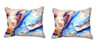 Pair Of Betsy Drake Rowboat & Birds No Cord Pillows 16 X 20 Main image
