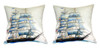 Pair of Betsy Drake Whaling Ship No Cord Pillows 18 Inch X 18 Inch Main image
