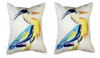 Pair of Betsy Drake Vertical Blue Heron No Cord Pillows Main image
