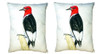 Pair of Betsy Drake Redheaded Woodpecker No Cord Pillows 16 Inch X 20 Inch Main image