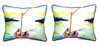 Pair of Betsy Drake Pink Sailboat Small Pillows 11 Inch X 14 Inch Main image