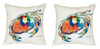 Pair of Betsy Drake Dungeness Crab No Cord Pillows Main image