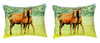 Pair of Betsy Drake Two Horses No Cord Pillows 16 Inch X 20 Inch Main image