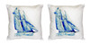 Pair of Betsy Drake Blue Sailboat No Cord Pillows Main image