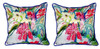 Pair of Betsy Drake Multi Florals Small Pillows 12 Inch X 12 Inch Main image