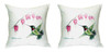 Pair of Betsy Drake Hummingbird No Cord Pillows 18 Inch X 18 Inch Main image