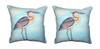 Pair Of Betsy Drake Blue Heron on Stump Small Outdoor/Indoor Pillows 12 X 12 Main image