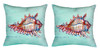 Pair of Betsy Drake Conch - Teal No Cord Pillows 18 Inch X 18 Inch Main image