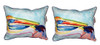 Pair of Betsy Drake Pelican Head Small Outdoor/Indoor Pillows 11X 14 Main image