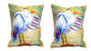 Pair of Betsy Drake Egret on Rice Large Indoor/Outdoor Pillows 16 Inch X 20 Inch Main image