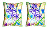 Pair of Betsy Drake Two Irises Large Pillows 16 Inch X 20 Inch Main image